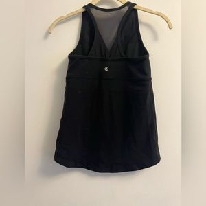 Lululemon V-Neck Tank with Mesh Racerback Back- Black - Size 6